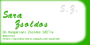 sara zsoldos business card